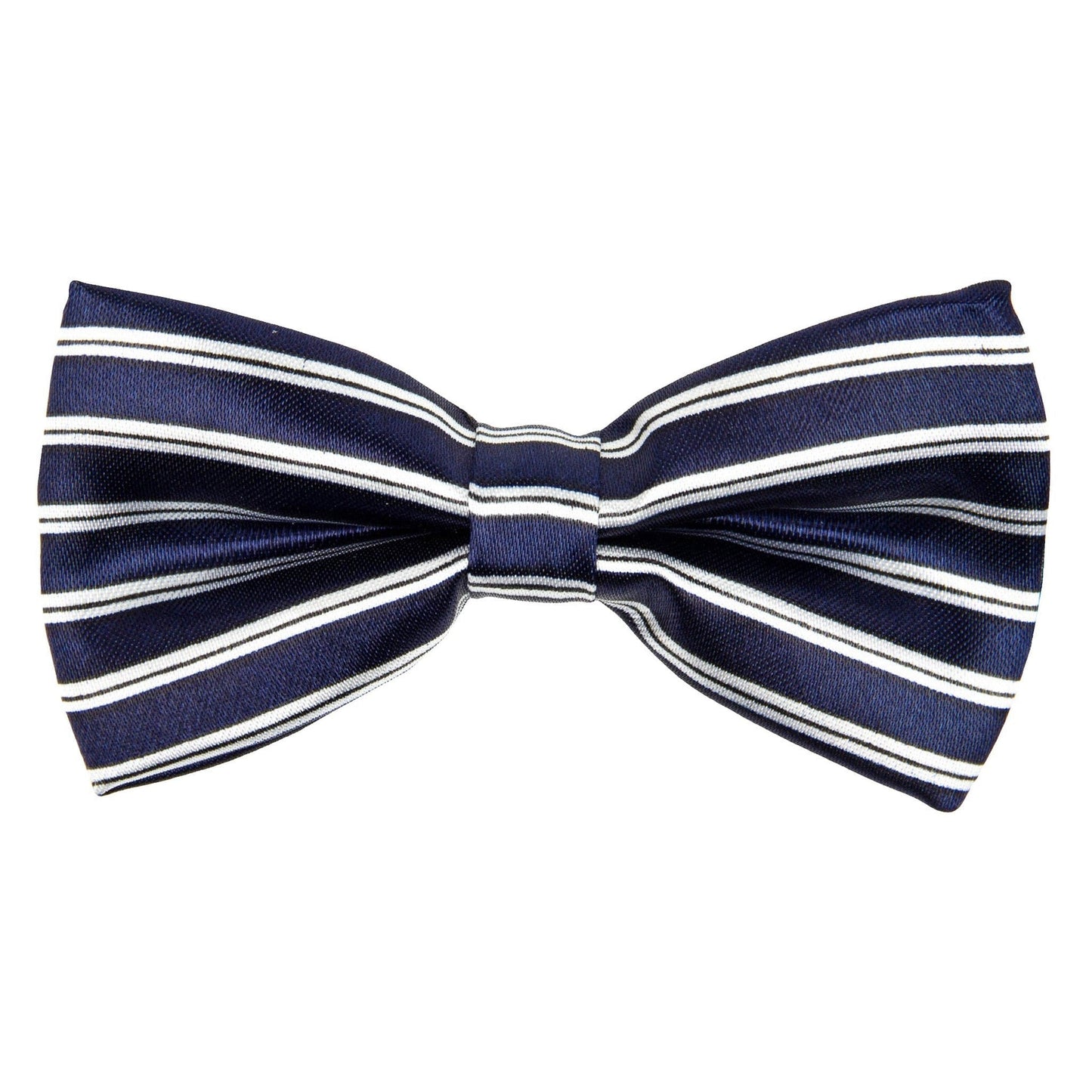 Vittorio Farina Boy's Design Satin Bow Tie - Navy Blue and White Stripes - Boyswear - Vittorio Farina