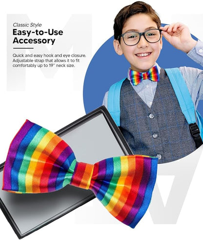 Vittorio Farina Boy's Design Satin Bow Tie - Rainbow - Boyswear - Vittorio Farina