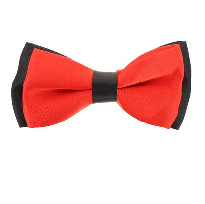 Vittorio Farina Boy's Design Satin Bow Tie - Red and Black Fold - Boyswear - Vittorio Farina