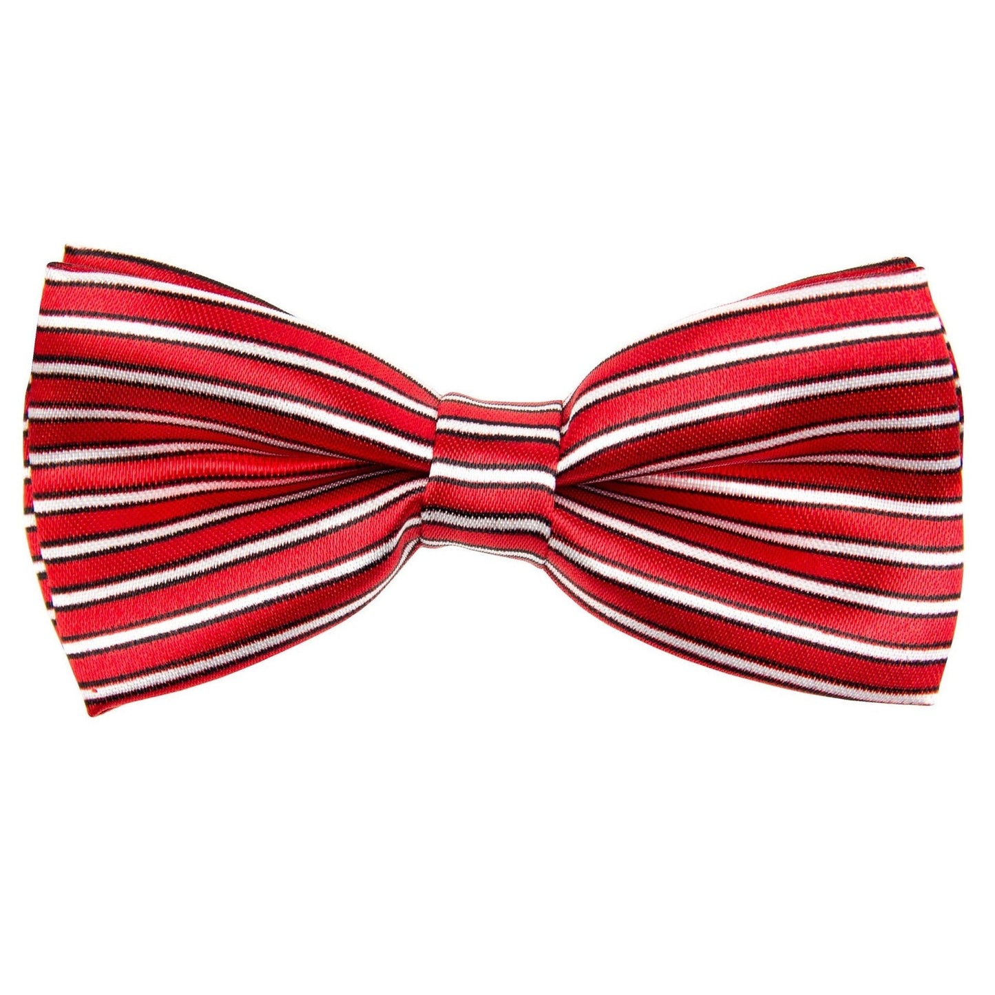 Vittorio Farina Boy's Design Satin Bow Tie - Red and White Stripes - Boyswear - Vittorio Farina