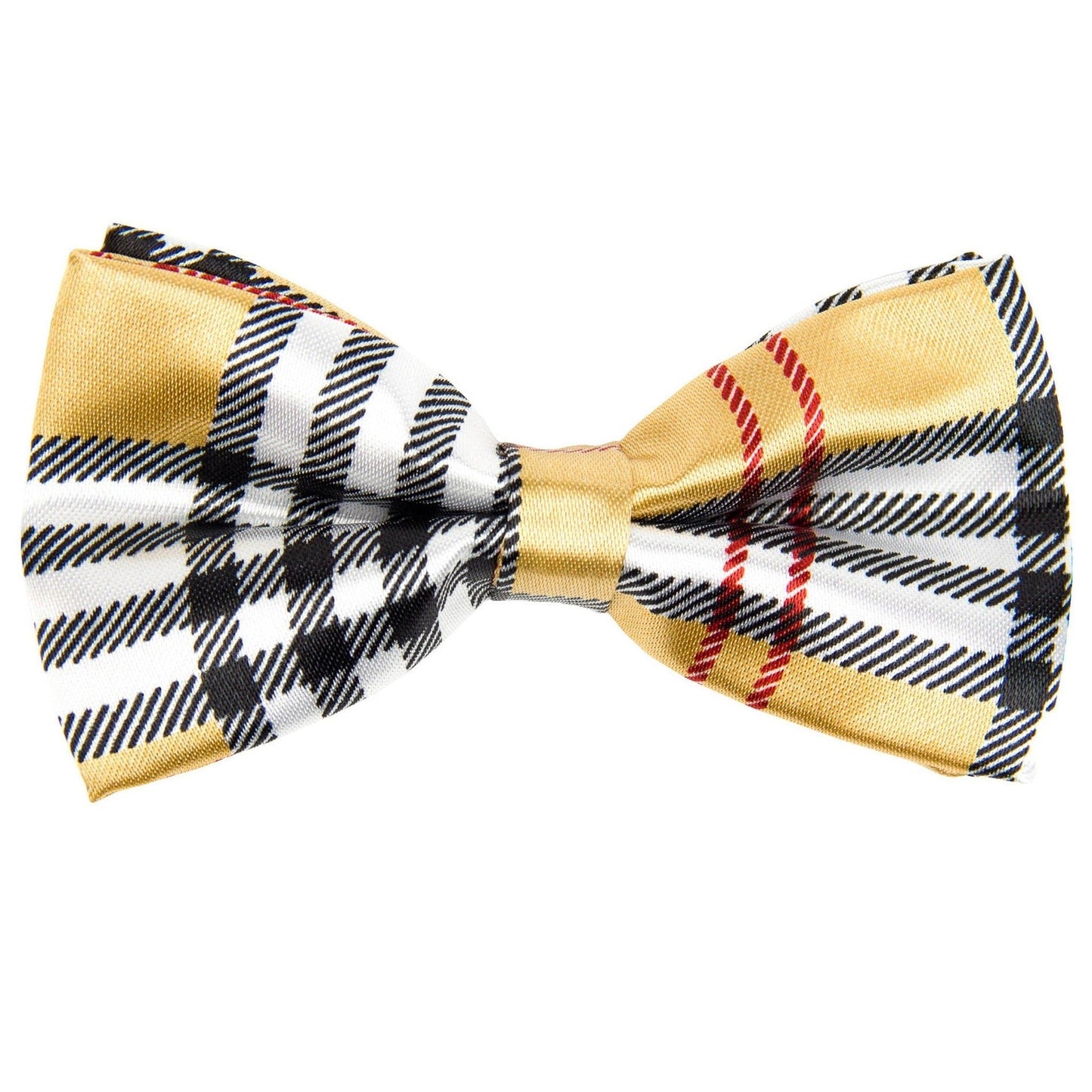 Vittorio Farina Boy's Design Satin Bow Tie - Yellow Plaid - Boyswear - Vittorio Farina