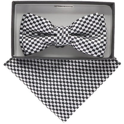 Vittorio Farina Boy's Floral Print Design Bow Tie & Pocket Square in Gift Box - KBH 050 - Bow Tie & Pocket Square - Vittorio Farina