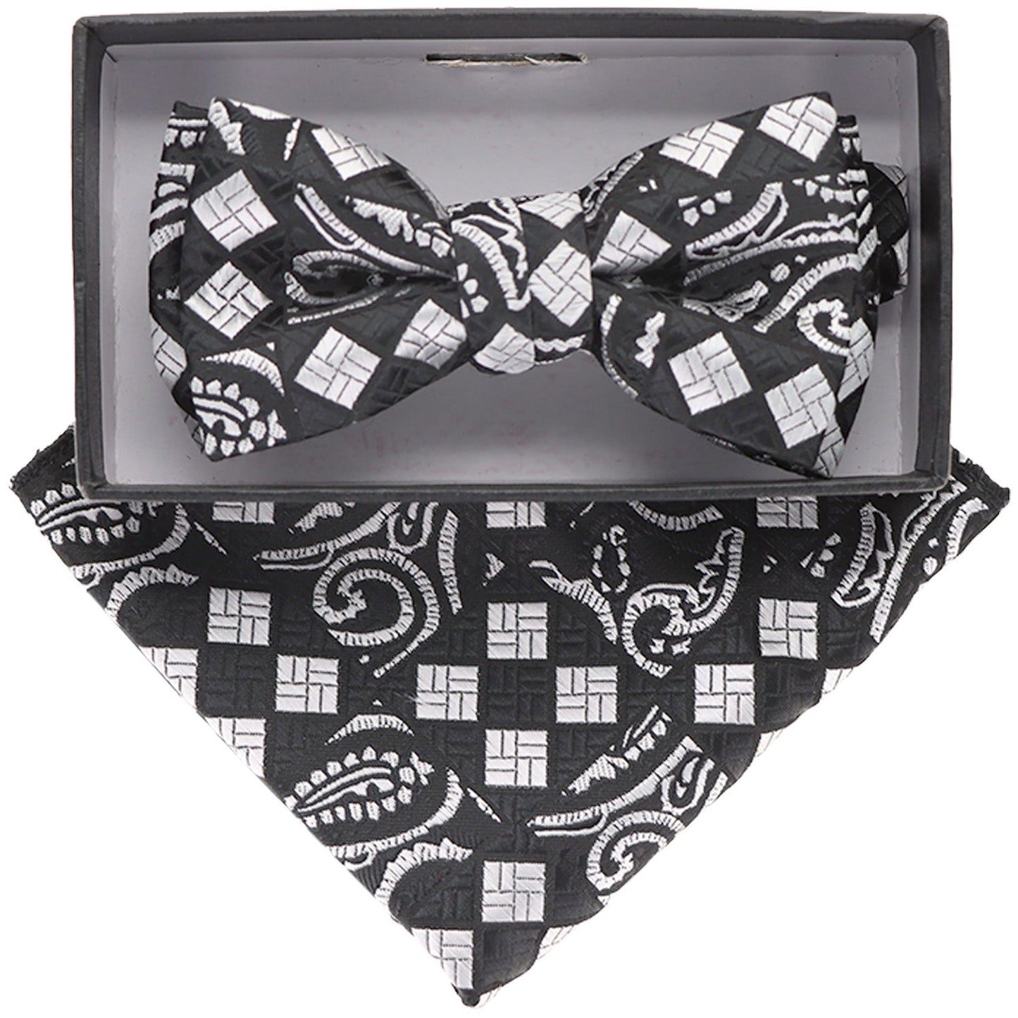Vittorio Farina Boy's Floral Print Design Bow Tie & Pocket Square in Gift Box - KBH 062 - Bow Tie & Pocket Square - Vittorio Farina