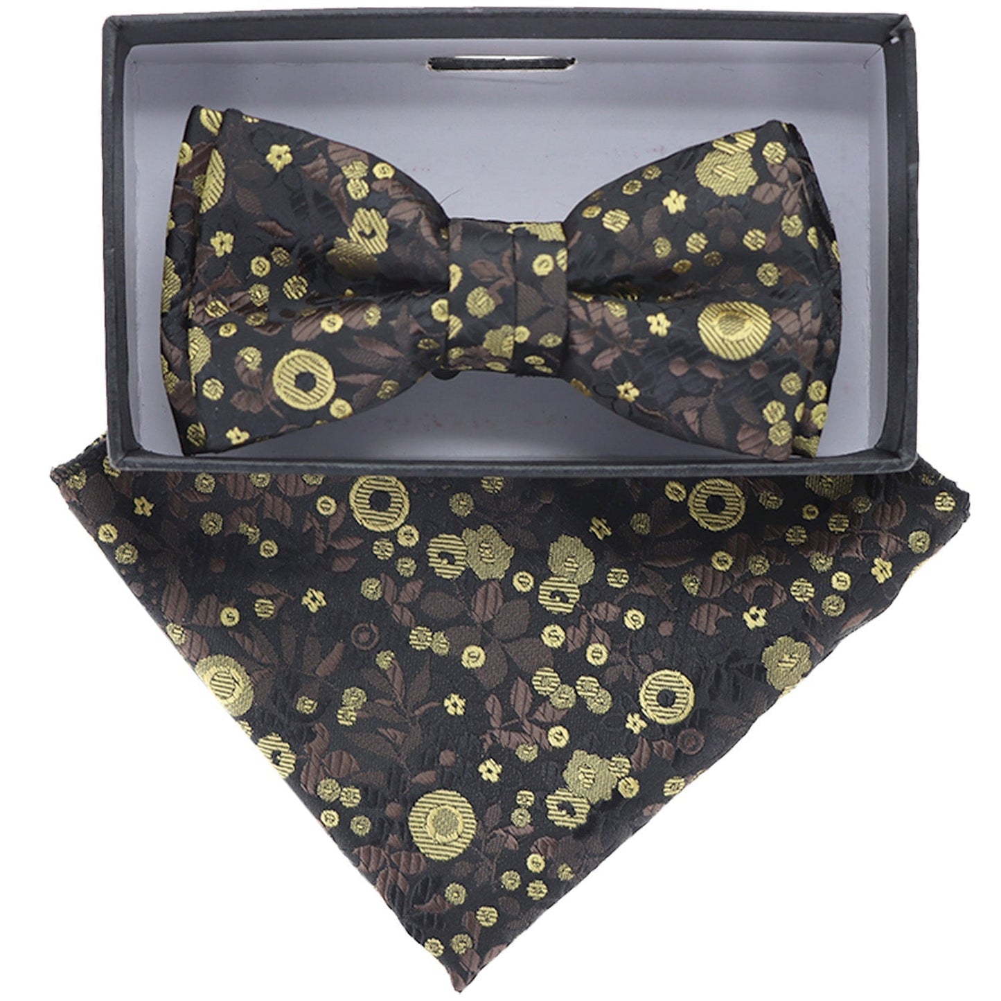 Vittorio Farina Boy's Floral Print Design Bow Tie & Pocket Square in Gift Box - KBH-067 - Bow Tie & Pocket Square - Vittorio Farina