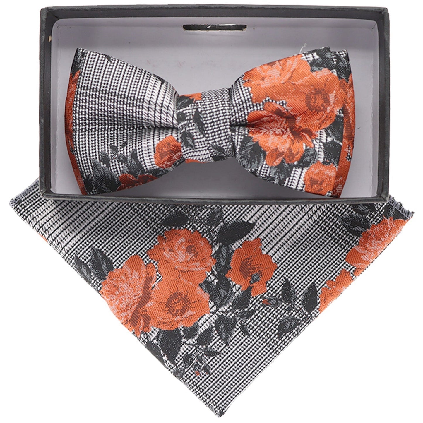 Vittorio Farina Boy's Floral Print Design Bow Tie & Pocket Square in Gift Box - KBH-081 - Bow Tie & Pocket Square - Vittorio Farina