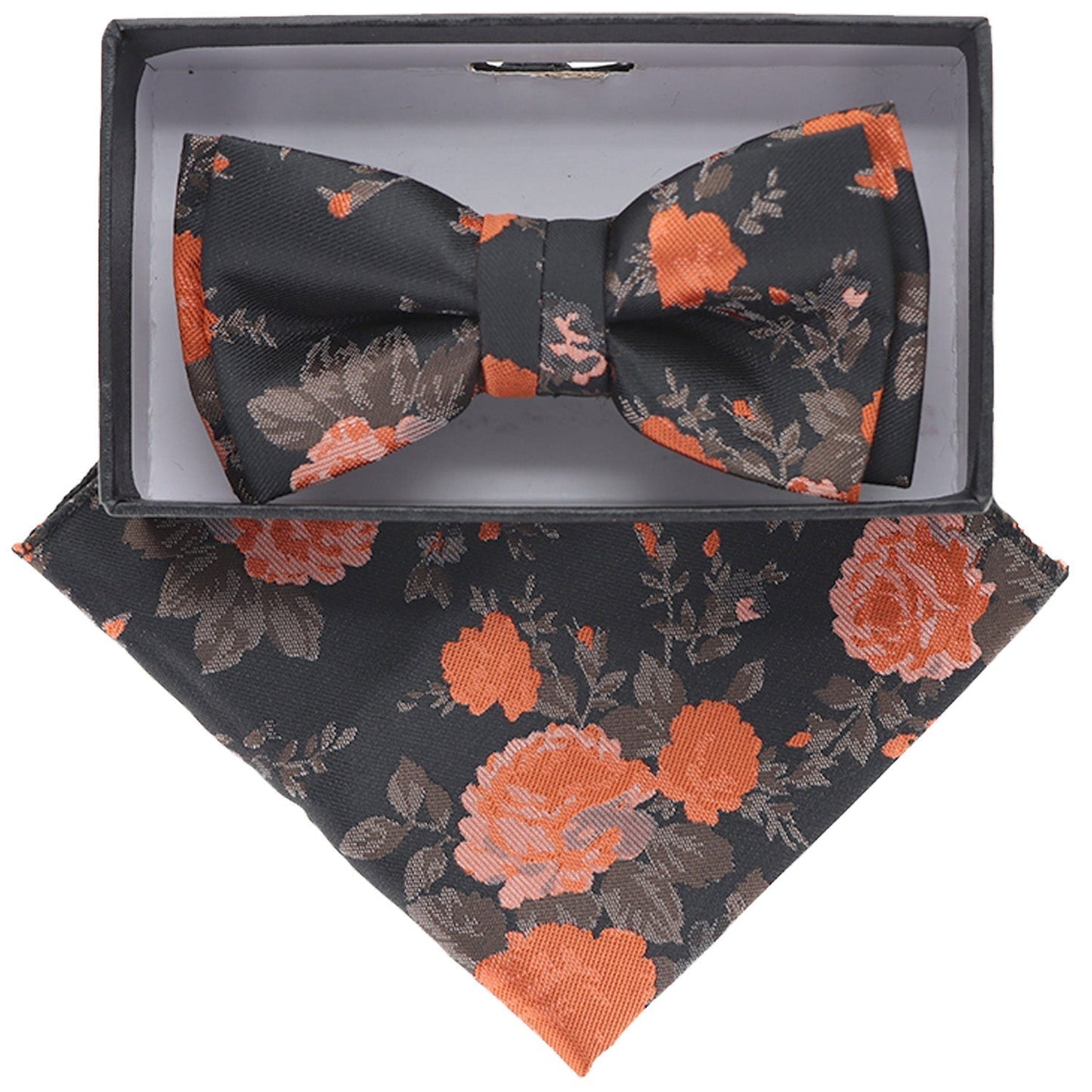 Vittorio Farina Boy's Floral Print Design Bow Tie & Pocket Square in Gift Box - KBH-082 - Bow Tie & Pocket Square - Vittorio Farina