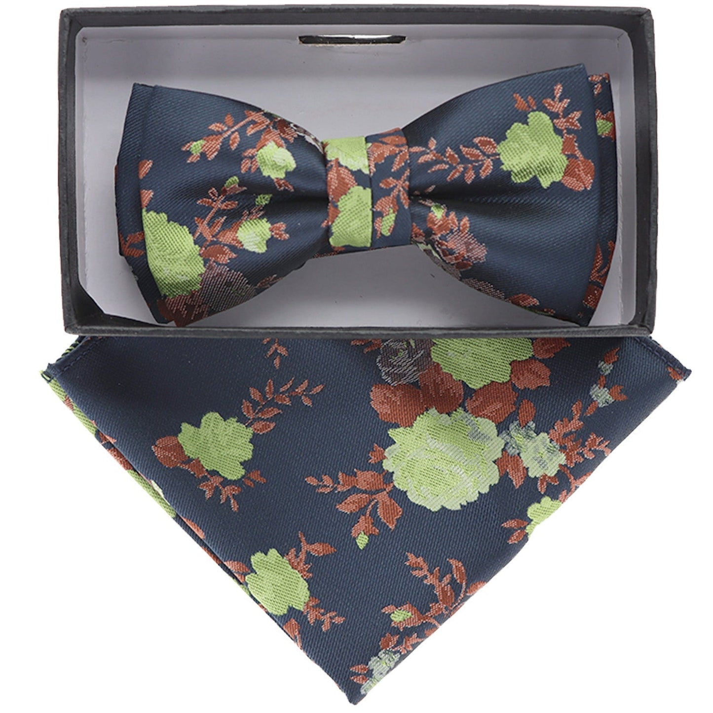 Vittorio Farina Boy's Floral Print Design Bow Tie & Pocket Square in Gift Box - KBH-083 - Bow Tie & Pocket Square - Vittorio Farina