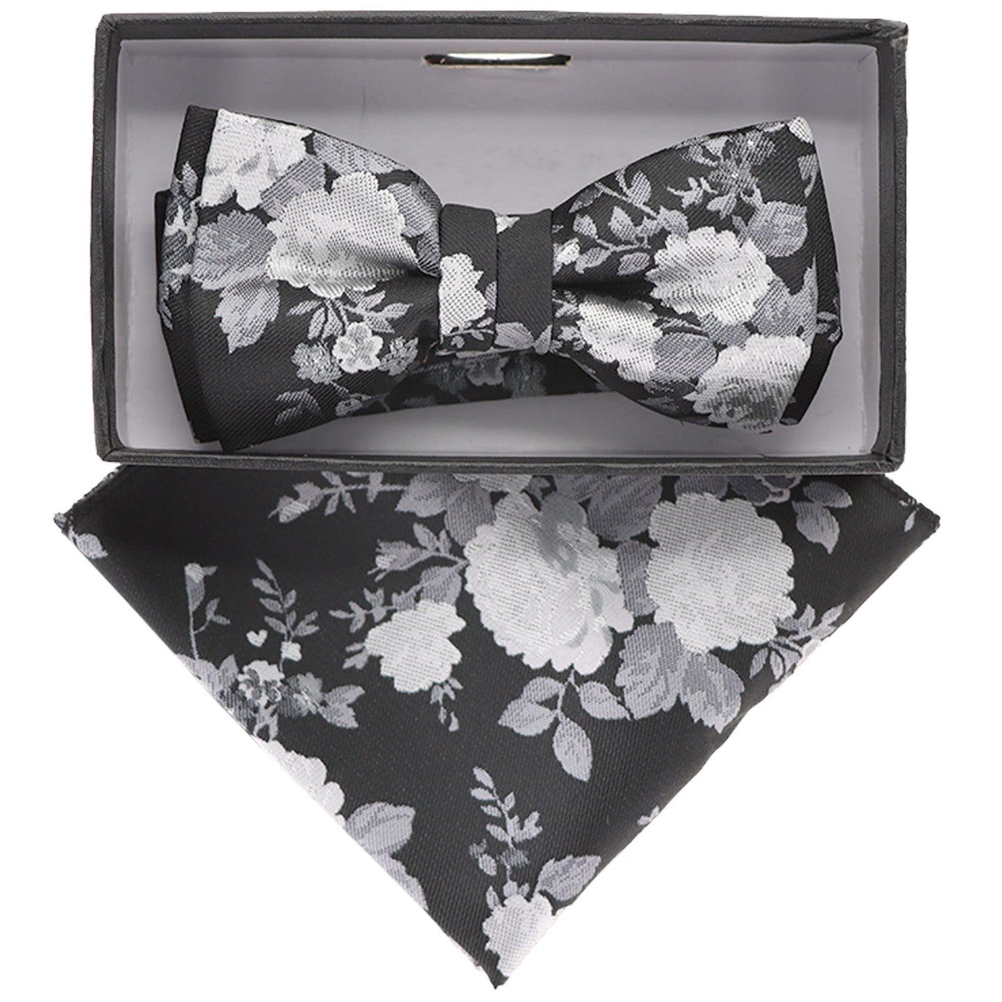 Vittorio Farina Boy's Floral Print Design Bow Tie & Pocket Square in Gift Box - KBH-084 - Bow Tie & Pocket Square - Vittorio Farina