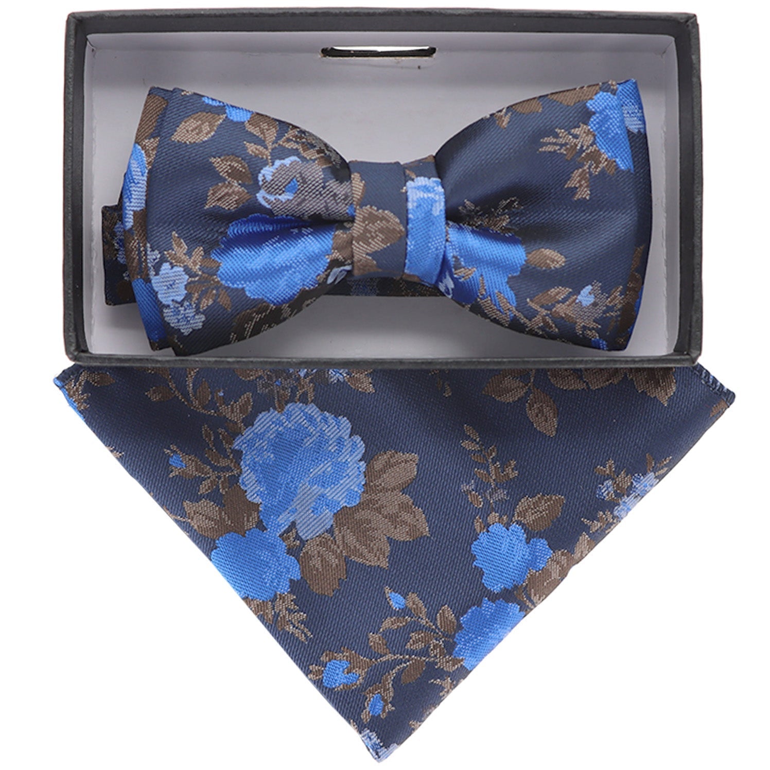 Vittorio Farina Boy's Floral Print Design Bow Tie & Pocket Square in Gift Box - KBH-084 - Bow Tie & Pocket Square - Vittorio Farina