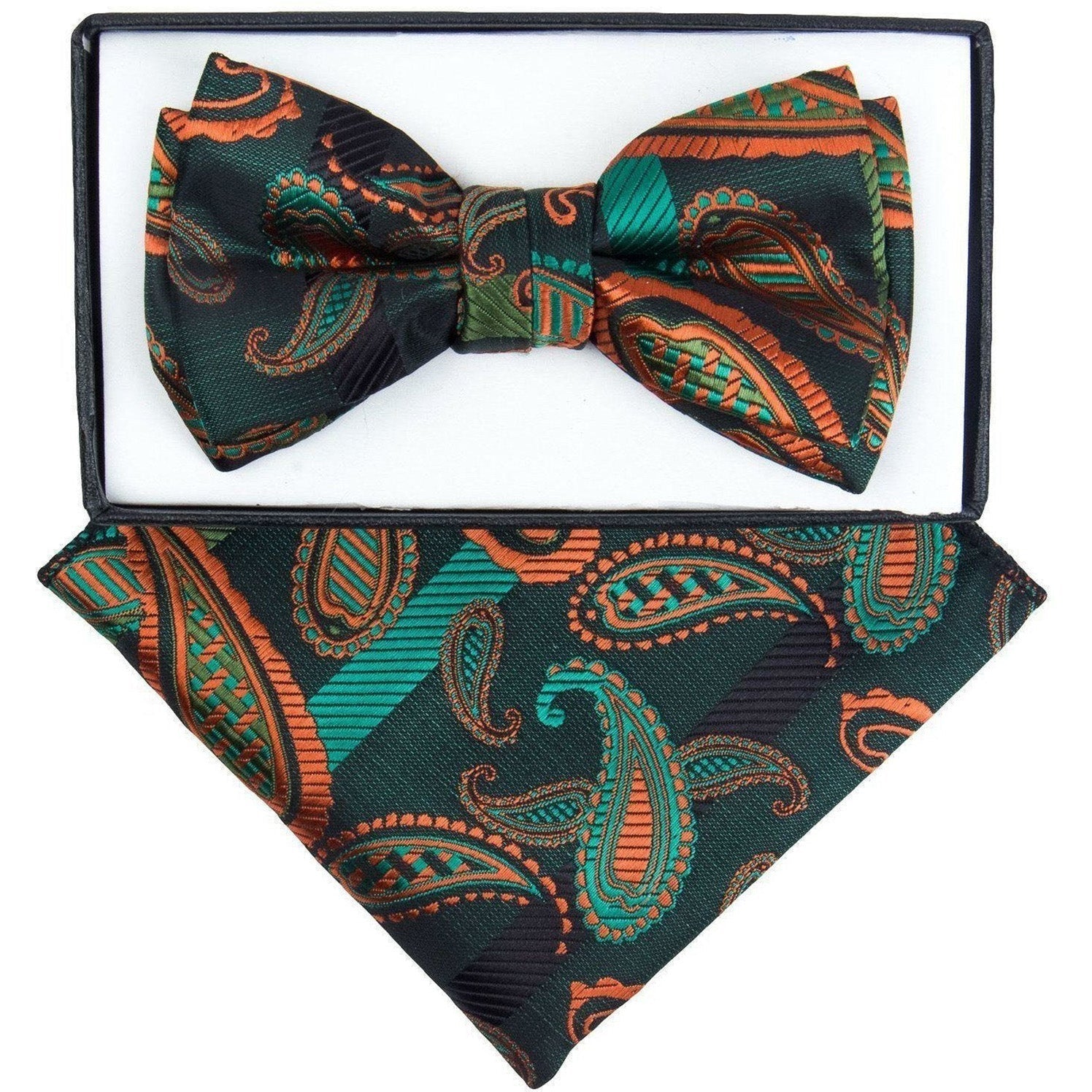Vittorio Farina Boy's Floral Print Design Bow Tie & Pocket Square in Gift Box - KBH-084 - Bow Tie & Pocket Square - Vittorio Farina