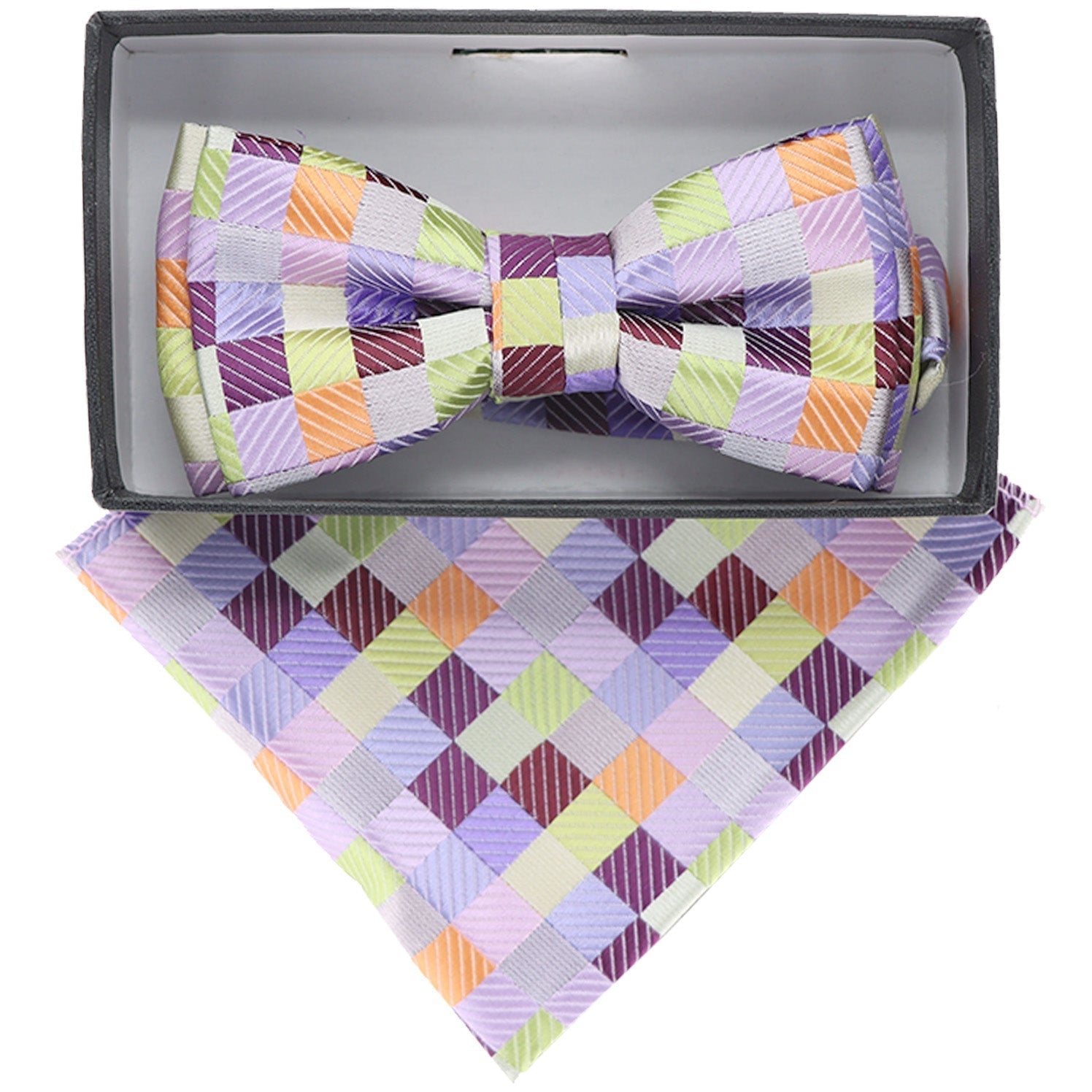 Vittorio Farina Boy's Floral Print Design Bow Tie & Pocket Square in Gift Box - KBH-084 - Bow Tie & Pocket Square - Vittorio Farina