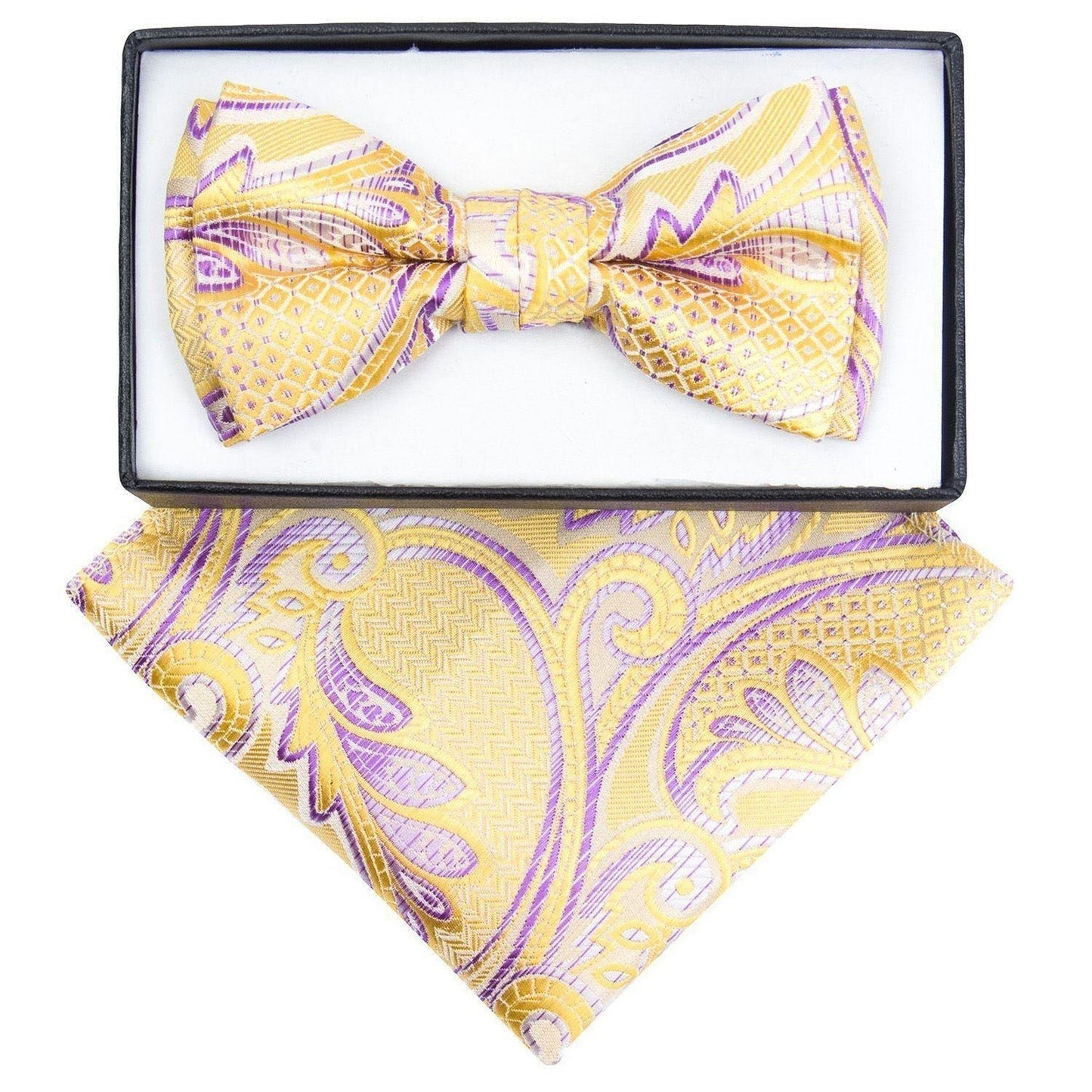 Vittorio Farina Boy's Floral Print Design Bow Tie & Pocket Square in Gift Box - KBH-1031 - Bow Tie & Pocket Square - Vittorio Farina