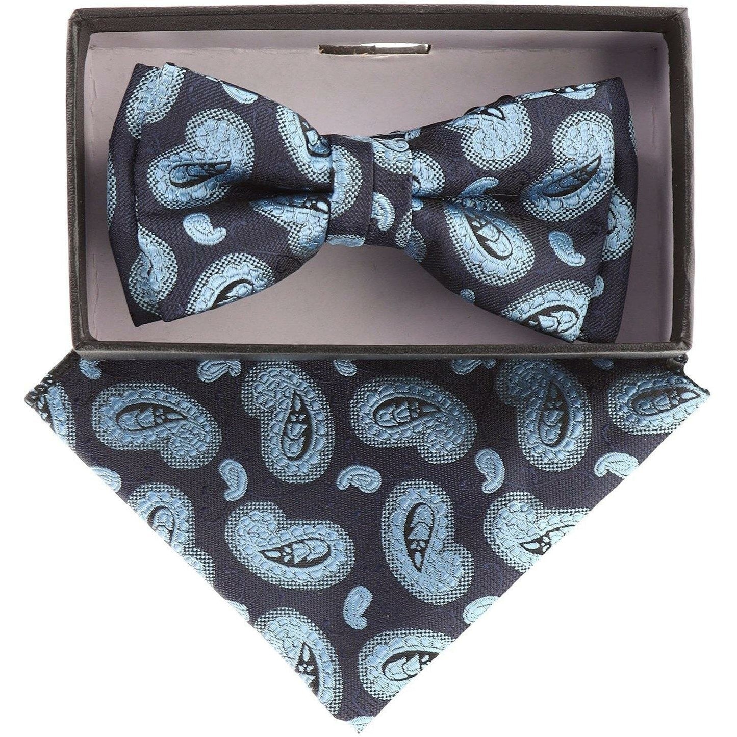 Vittorio Farina Boy's Floral Print Design Bow Tie & Pocket Square in Gift Box - KBH-21006 - Bow Tie & Pocket Square - Vittorio Farina