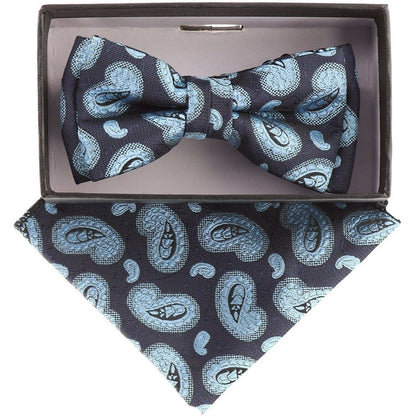 Vittorio Farina Boy's Floral Print Design Bow Tie & Pocket Square in Gift Box - KBH-21006 - Bow Tie & Pocket Square - Vittorio Farina