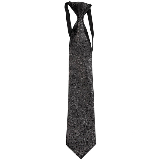 Vittorio Farina Boy's Metallic Elastic Necktie - Black - Boyswear - Vittorio Farina