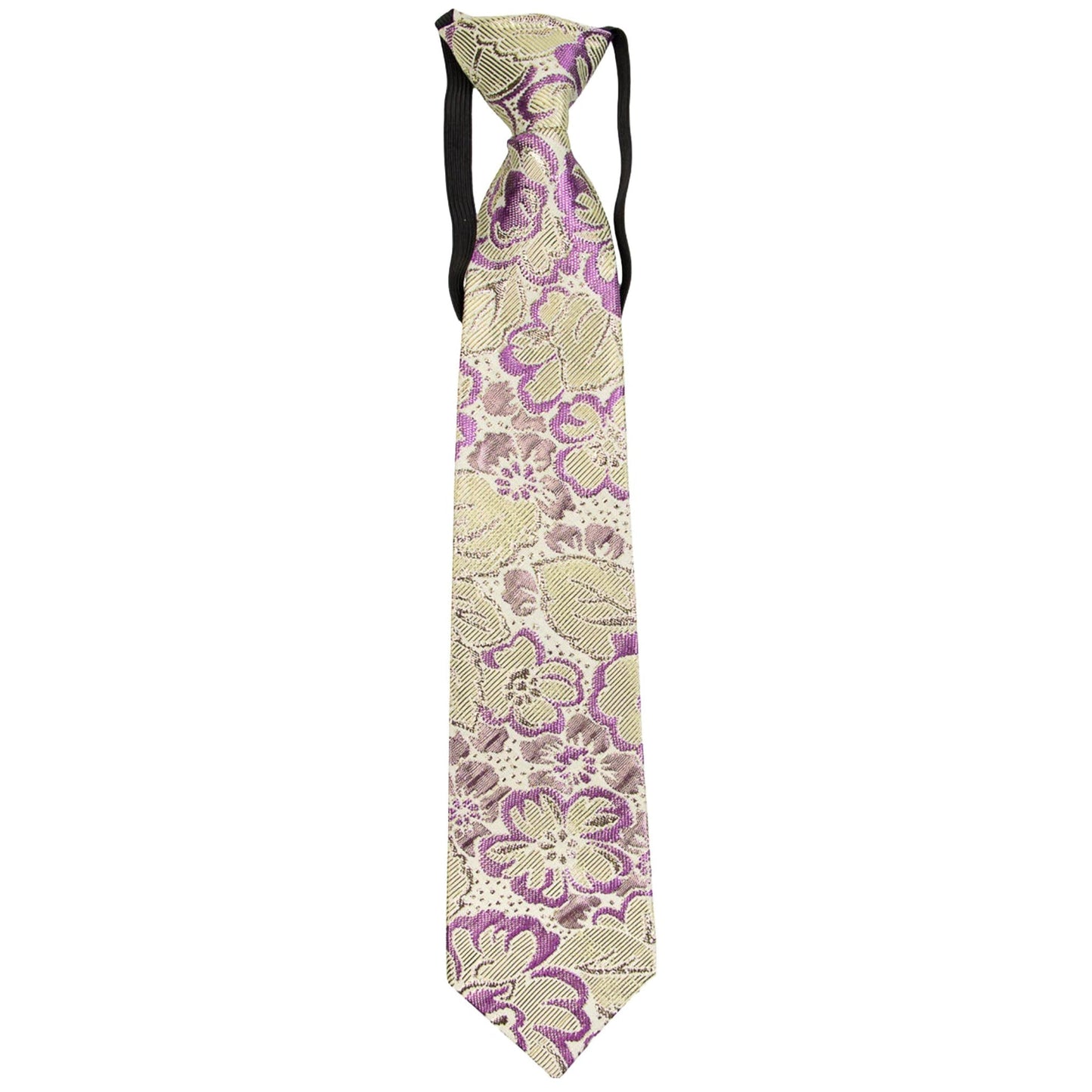 Vittorio Farina Boy's Metallic Elastic Necktie - Lavender - Boyswear - Vittorio Farina