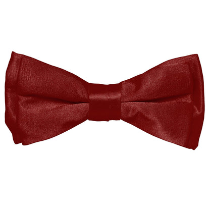 Vittorio Farina Boy's Pretied Solid Silky Satin Bow Tie - Burgundy - Boyswear - Vittorio Farina