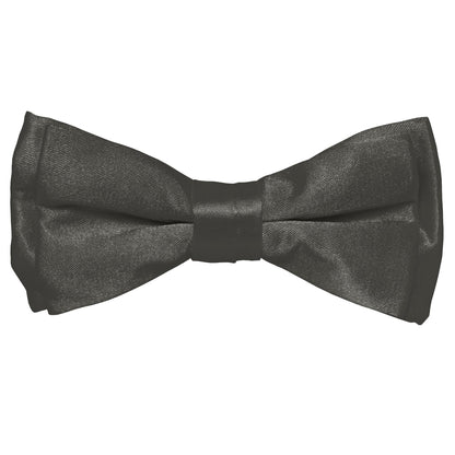 Vittorio Farina Boy's Pretied Solid Silky Satin Bow Tie - Charcoal - Boyswear - Vittorio Farina