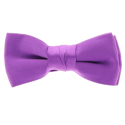 Vittorio Farina Boy's Pretied Solid Silky Satin Bow Tie - Medium Purple - Boyswear - Vittorio Farina