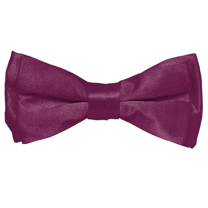 Vittorio Farina Boy's Pretied Solid Silky Satin Bow Tie - Plum - Boyswear - Vittorio Farina