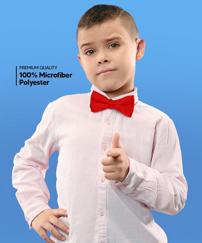 Vittorio Farina Boy's Pretied Solid Silky Satin Bow Tie - Red - Boyswear - Vittorio Farina