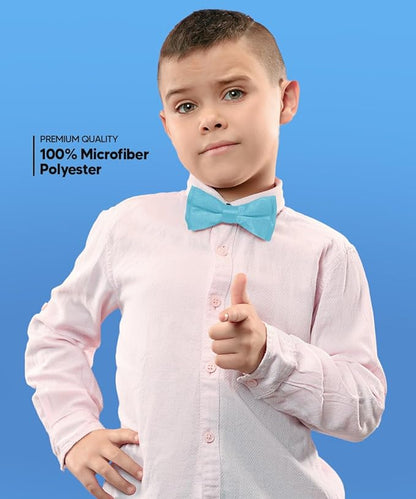 Vittorio Farina Boy's Pretied Solid Silky Satin Bow Tie - Turquoise - Boyswear - Vittorio Farina