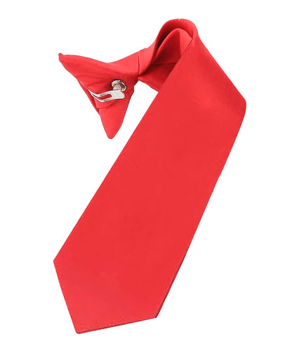 Vittorio Farina Boy's Satin Clip Necktie - Red - Boyswear - Vittorio Farina