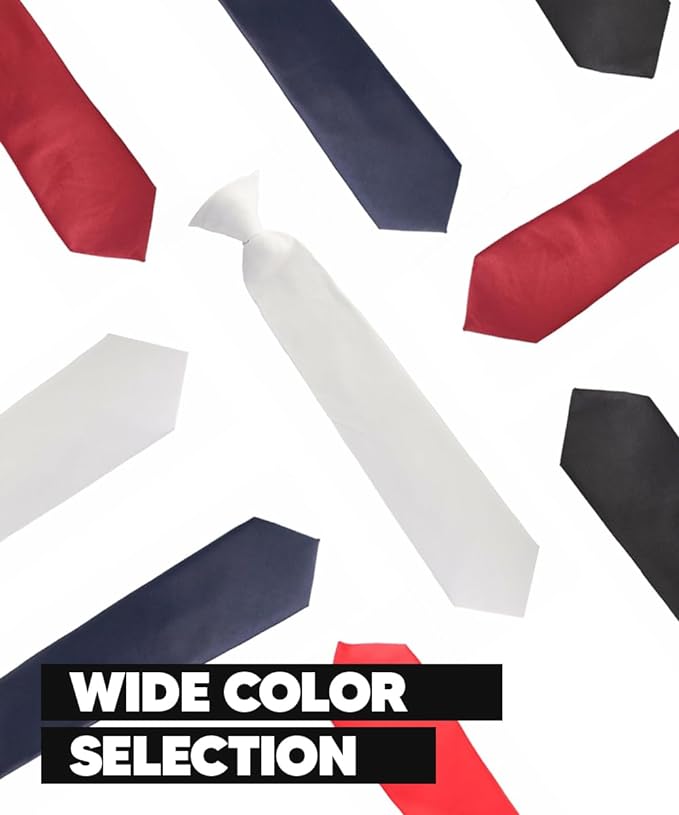 Vittorio Farina Boy's Satin Clip Necktie - White - Boyswear - Vittorio Farina