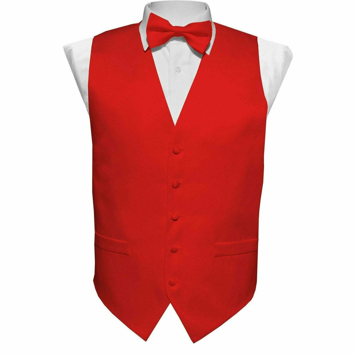 Vittorio Farina Boy's Satin Vest, Necktie, Bow Tie and Pocket Square Set - Red - Boyswear - Vittorio Farina