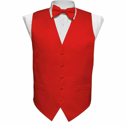 Vittorio Farina Boy's Satin Vest, Necktie, Bow Tie and Pocket Square Set - Red - Boyswear - Vittorio Farina