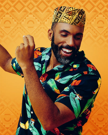 Vittorio Farina Kente Kufi Hat for Men and Women – African Kufi Hat Ideal for Cultural Attire, Outfit & Costume - Kente 4 - Hat - Vittorio Farina