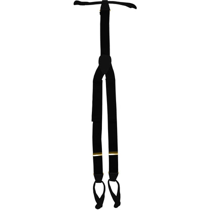 Vittorio Farina Men's Button End Suspender in Gift Box: 70% Polyester & 30% Elastomer - Black - Suspenders - Vittorio Farina