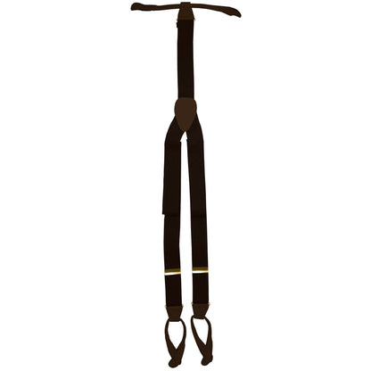 Vittorio Farina Men's Button End Suspender in Gift Box: 70% Polyester & 30% Elastomer - Brown - Suspenders - Vittorio Farina