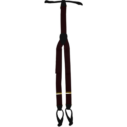 Vittorio Farina Men's Button End Suspender in Gift Box: 70% Polyester & 30% Elastomer - Burgundy - Suspenders - Vittorio Farina