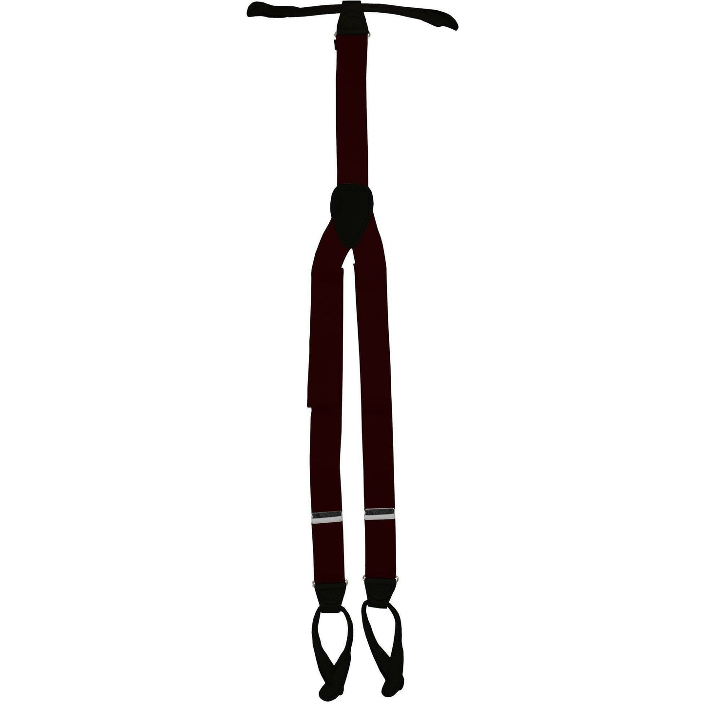 Vittorio Farina Men's Button End Suspender in Gift Box: 70% Polyester & 30% Elastomer - Burgundy - Suspenders - Vittorio Farina
