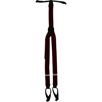 Vittorio Farina Men's Button End Suspender in Gift Box: 70% Polyester & 30% Elastomer - Burgundy - Suspenders - Vittorio Farina