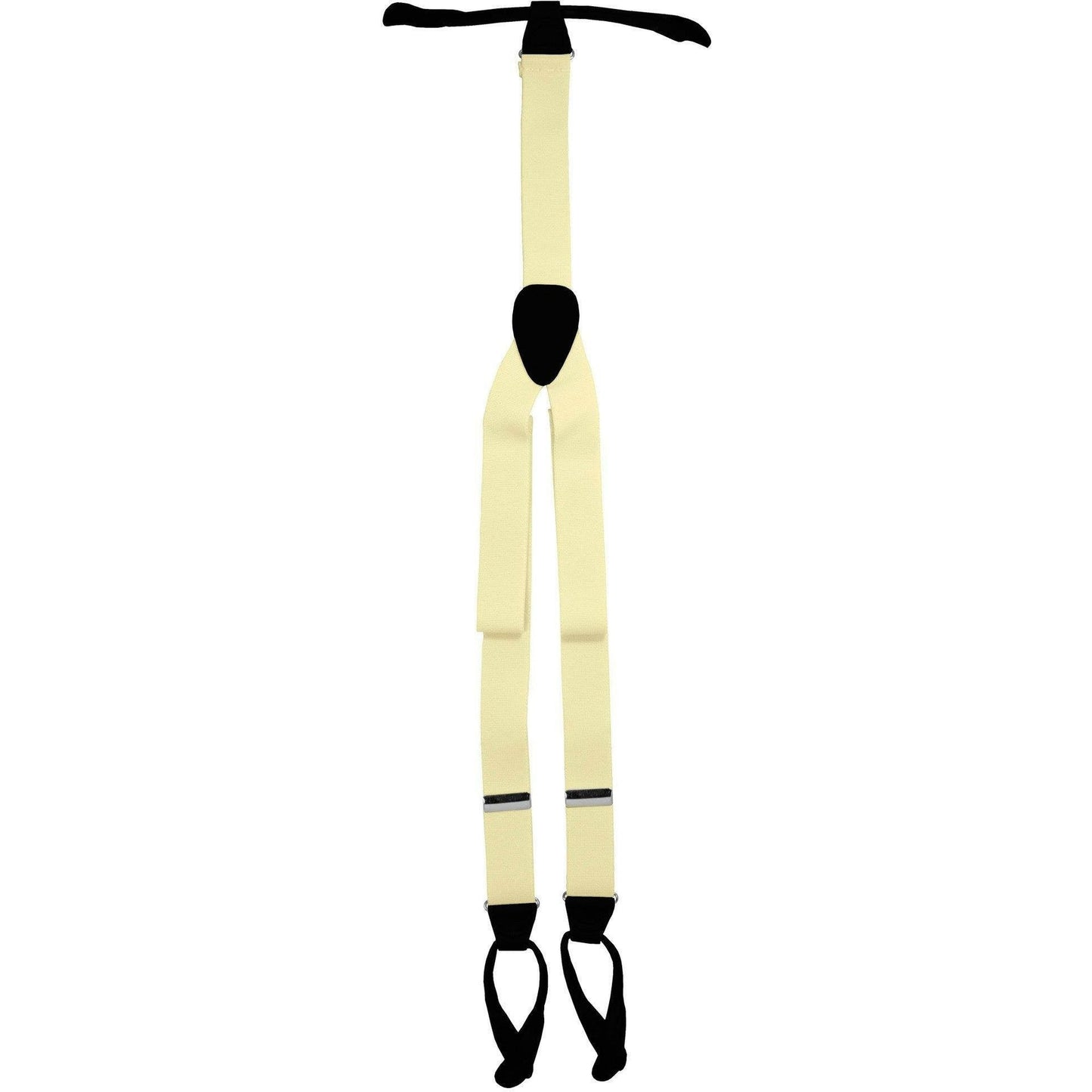 Vittorio Farina Men's Button End Suspender in Gift Box: 70% Polyester & 30% Elastomer - Ivory - Suspenders - Vittorio Farina