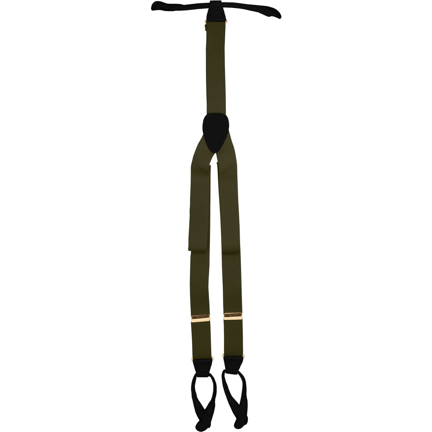 Vittorio Farina Men's Button End Suspender in Gift Box: 70% Polyester & 30% Elastomer - Olive Green - Suspenders - Vittorio Farina