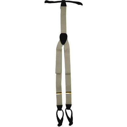 Vittorio Farina Men's Button End Suspender in Gift Box: 70% Polyester & 30% Elastomer - Silver - Suspenders - Vittorio Farina