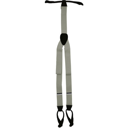 Vittorio Farina Men's Button End Suspender in Gift Box: 70% Polyester & 30% Elastomer - Silver - Suspenders - Vittorio Farina