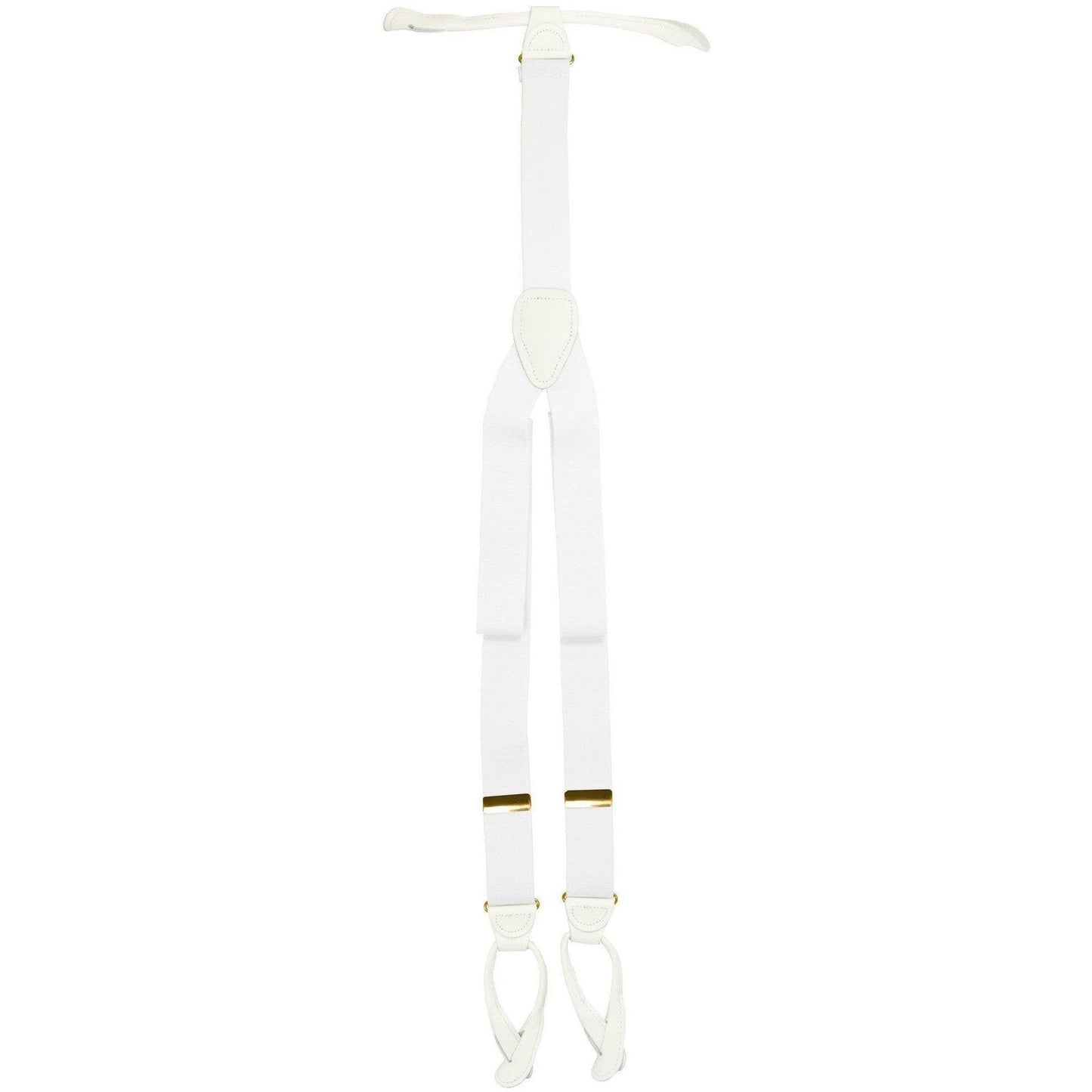 Vittorio Farina Men's Button End Suspender in Gift Box: 70% Polyester & 30% Elastomer - White - Suspenders - Vittorio Farina