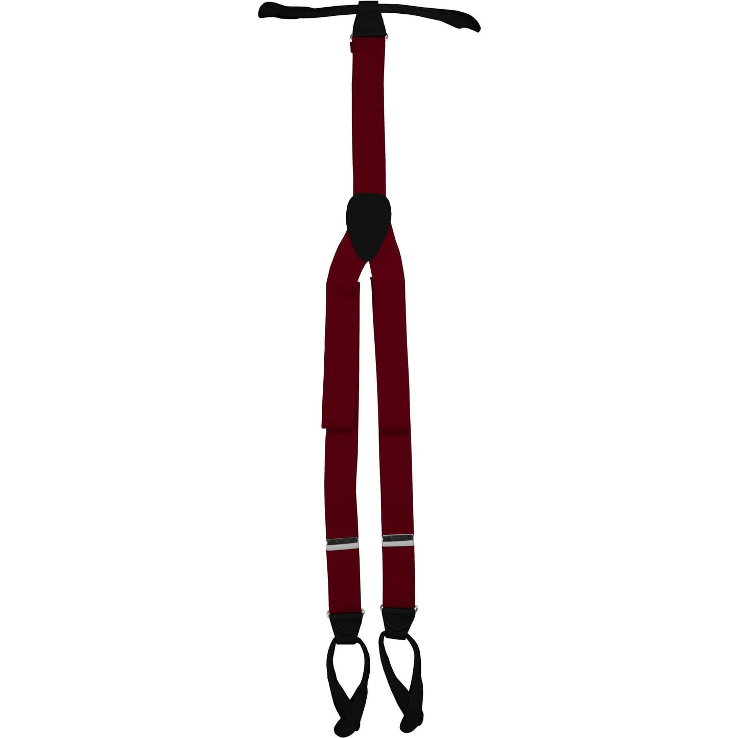 Vittorio Farina Men's Button End Suspender in Gift Box: 70% Polyester & 30% Elastomer - Wine - Suspenders - Vittorio Farina