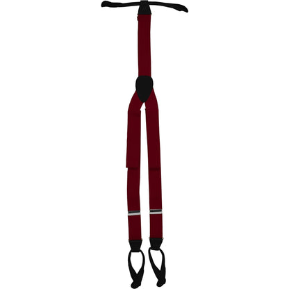 Vittorio Farina Men's Button End Suspender in Gift Box: 70% Polyester & 30% Elastomer - Wine - Suspenders - Vittorio Farina