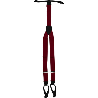 Vittorio Farina Men's Button End Suspender in Gift Box: 70% Polyester & 30% Elastomer - Wine - Suspenders - Vittorio Farina