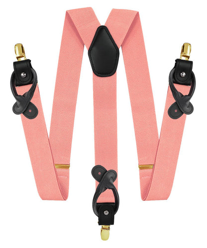 Vittorio Farina Men's Convertible Suspender in Gift Box: 70% Polyester & 30% Elastomer - Blush - Suspenders - Vittorio Farina