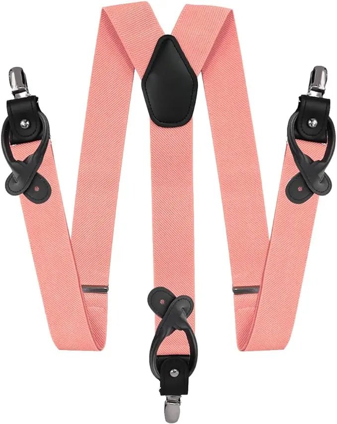 Vittorio Farina Men's Convertible Suspender in Gift Box: 70% Polyester & 30% Elastomer - Blush - Suspenders - Vittorio Farina