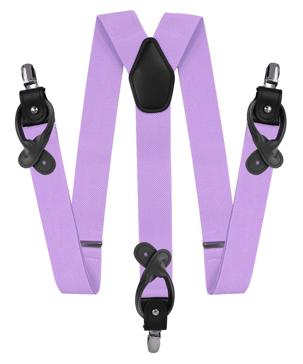 Vittorio Farina Men's Convertible Suspender in Gift Box: 70% Polyester & 30% Elastomer - Lavender - Suspenders - Vittorio Farina