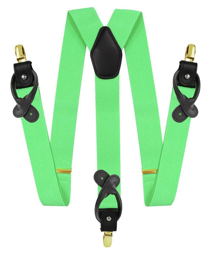 Vittorio Farina Men's Convertible Suspender in Gift Box: 70% Polyester & 30% Elastomer - Lime Green - Suspenders - Vittorio Farina
