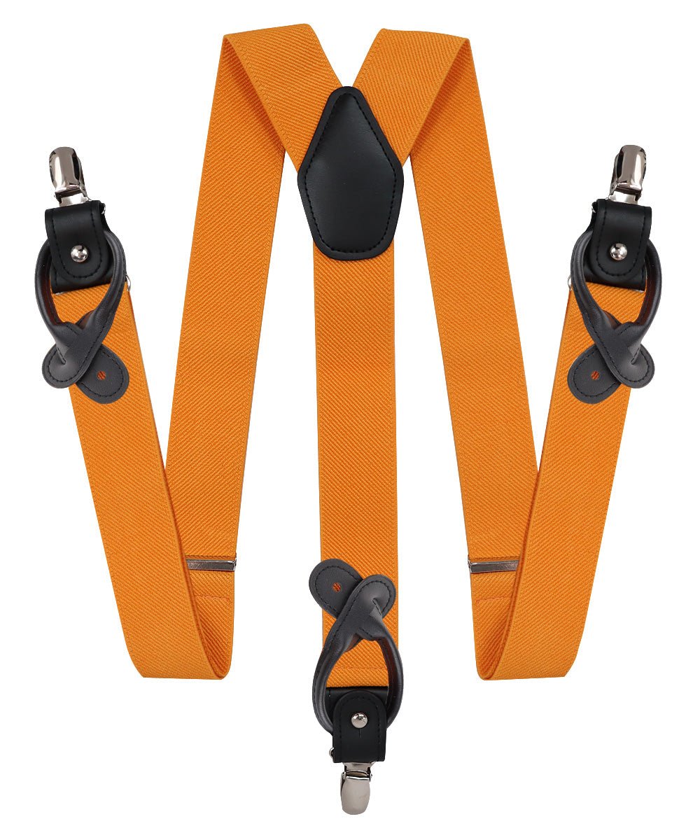 Vittorio Farina Men's Convertible Suspender in Gift Box: 70% Polyester & 30% Elastomer - Orange - Suspenders - Vittorio Farina