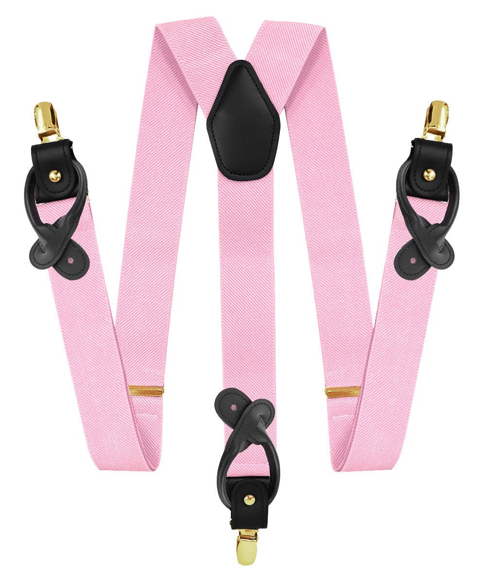 Vittorio Farina Men's Convertible Suspender in Gift Box: 70% Polyester & 30% Elastomer - Pink - Suspenders - Vittorio Farina